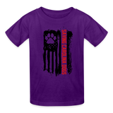 Distressed American Flag Kids' T-Shirt - purple