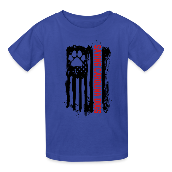 Distressed American Flag Kids' T-Shirt - royal blue