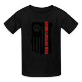 Distressed American Flag Kids' T-Shirt - black