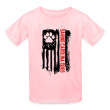 Distressed American Flag Kids' T-Shirt - pink