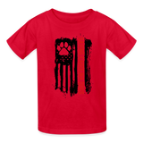Distressed American Flag Kids' T-Shirt - red