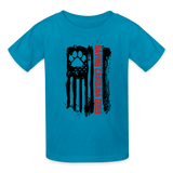 Distressed American Flag Kids' T-Shirt - turquoise