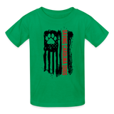Distressed American Flag Kids' T-Shirt - kelly green