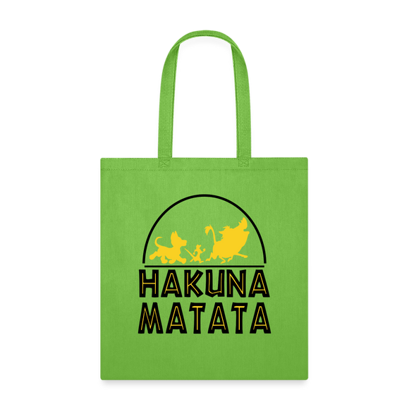 Hakuna Matata Tote Bag - lime green