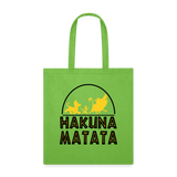 Hakuna Matata Tote Bag - lime green
