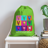 Carolina Dog Pop Art Cotton Drawstring Bag - clover