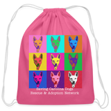 Carolina Dog Pop Art Cotton Drawstring Bag - pink