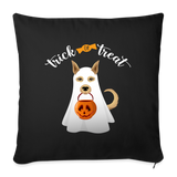 Trick or Treat Carolina Dog Throw Pillow Cover 18” x 18” - black