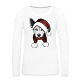 Santa's Little Helper Women's Premium Long Sleeve T-Shirt - white
